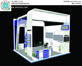 藍(lán)色時(shí)尚簡約產(chǎn)品展廳設(shè)計(jì)效果圖 3D模型下載與素材庫應(yīng)用